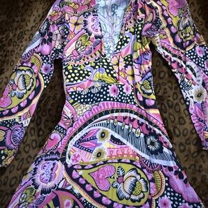 Vibrant Floral Long Sleeve Dress